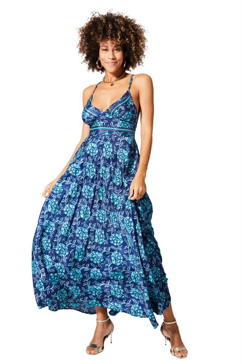 Wholesaler MOOYA INDIA - Lace-back printed backless dress