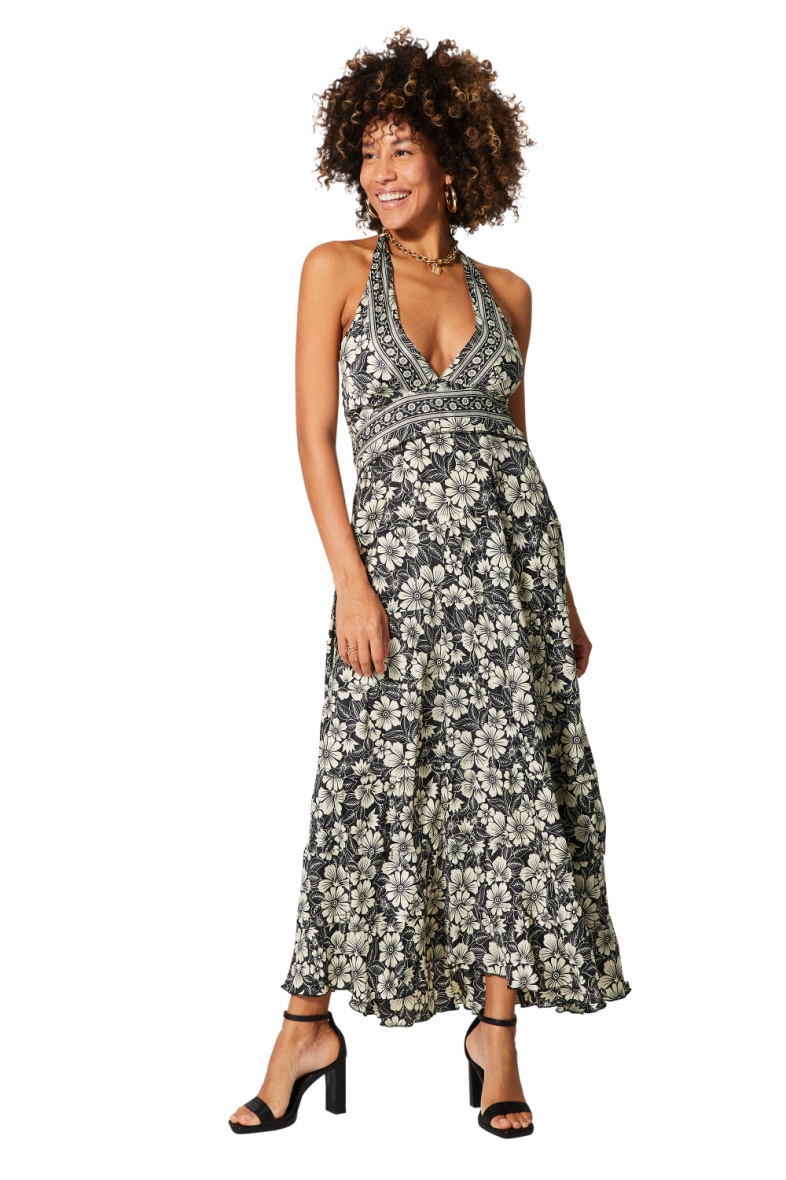 Wholesaler MOOYA INDIA - Halterneck printed dress with smocked back