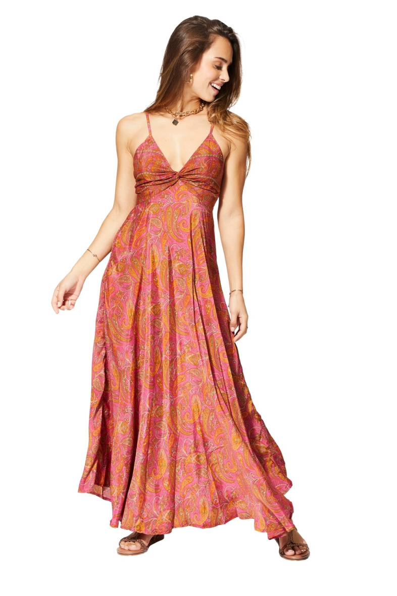 Wholesaler MOOYA INDIA - long printed dress with adjustable straps