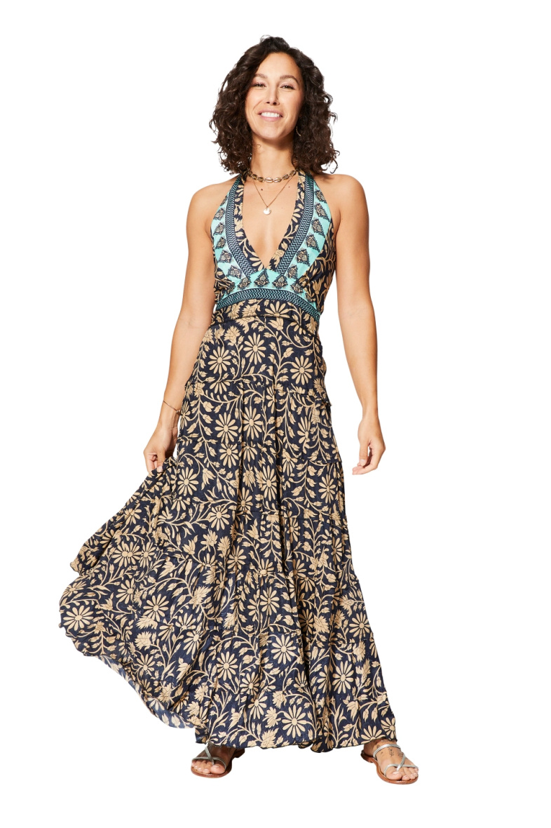 Wholesaler MOOYA INDIA - Printed smockee backless dress