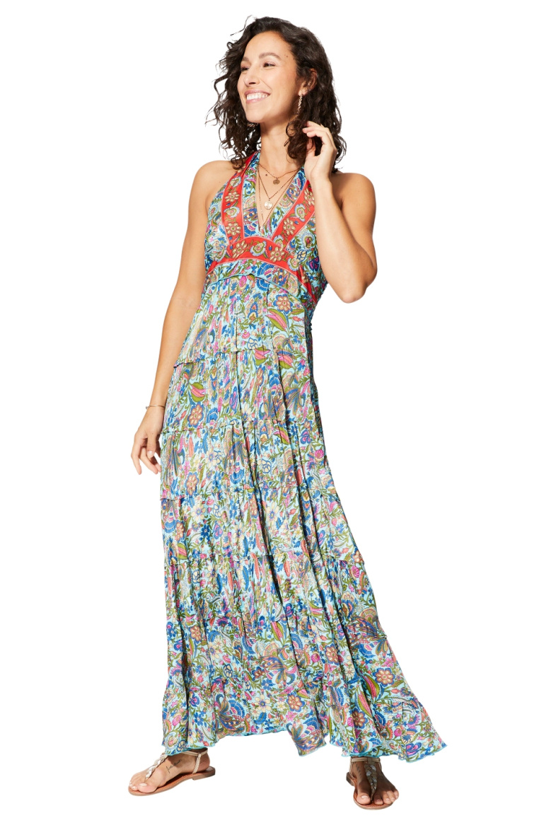 Wholesaler MOOYA INDIA - smockee print backless dress