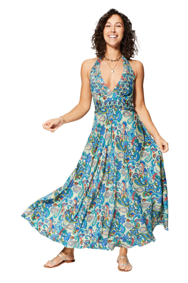 Wholesaler MOOYA INDIA - smockee print backless dress