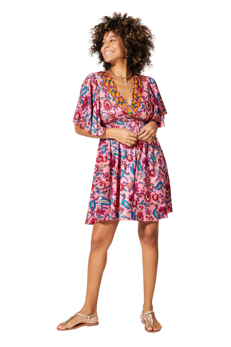 Wholesaler MOOYA INDIA - short printed dress with small sleeves