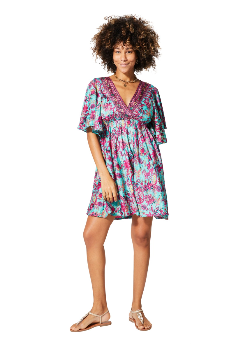Wholesaler MOOYA INDIA - printed dress with small sleeves