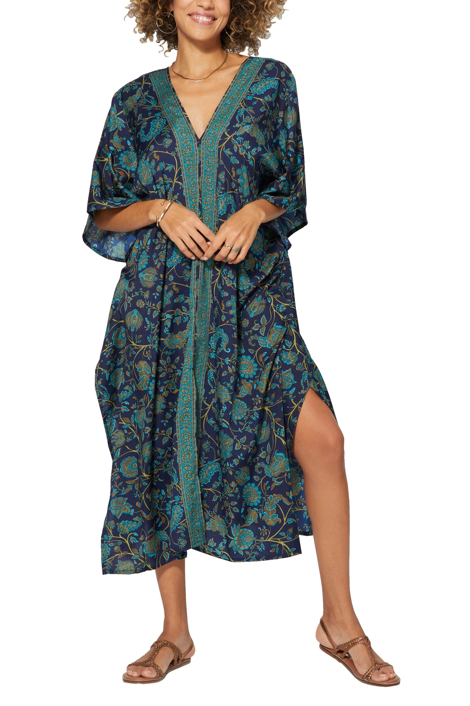 Wholesaler MOOYA INDIA - LONG INDIAN PRINT KAFTAN