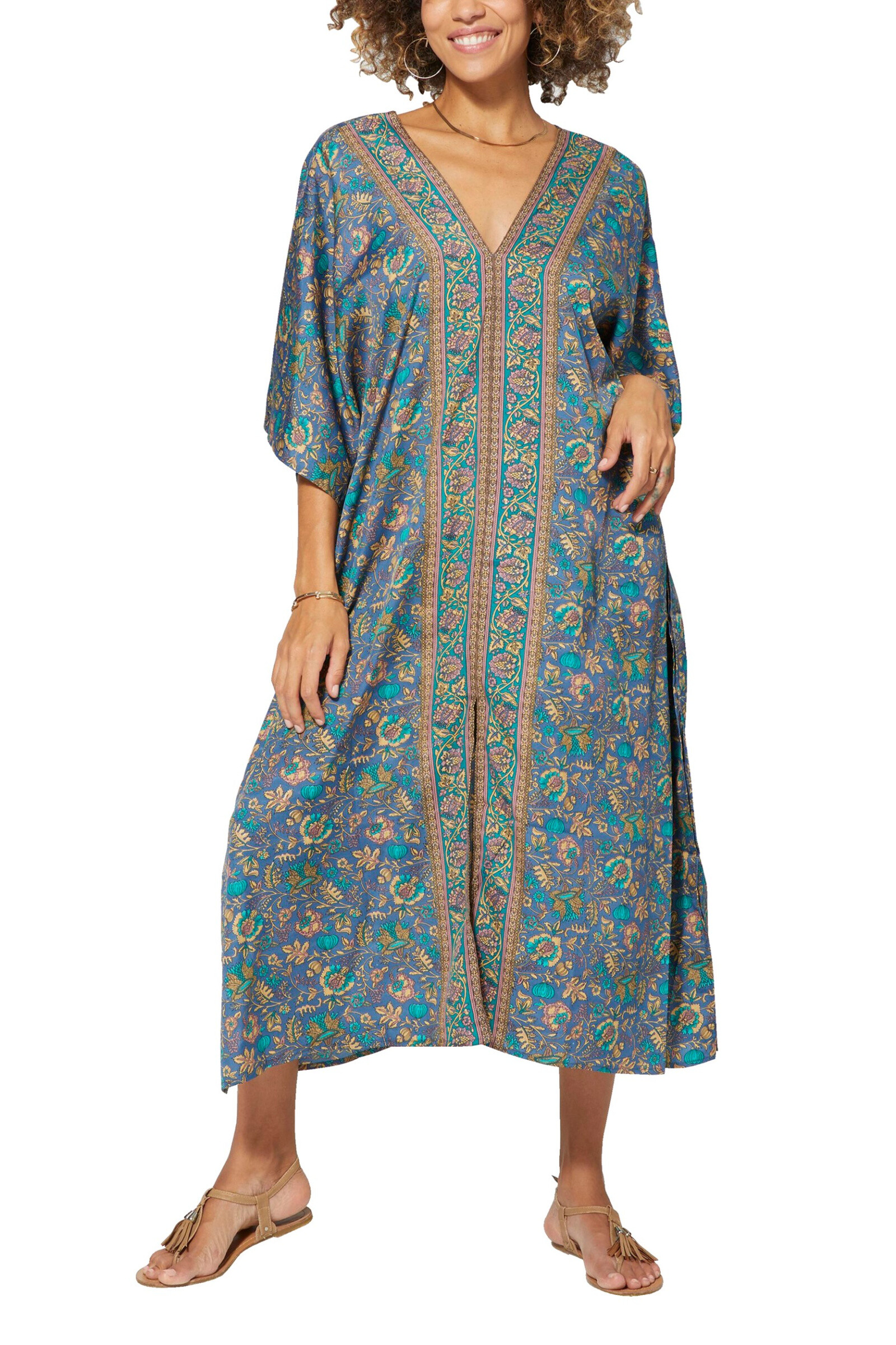 Wholesaler MOOYA INDIA - LONG INDIAN PRINT KAFTAN