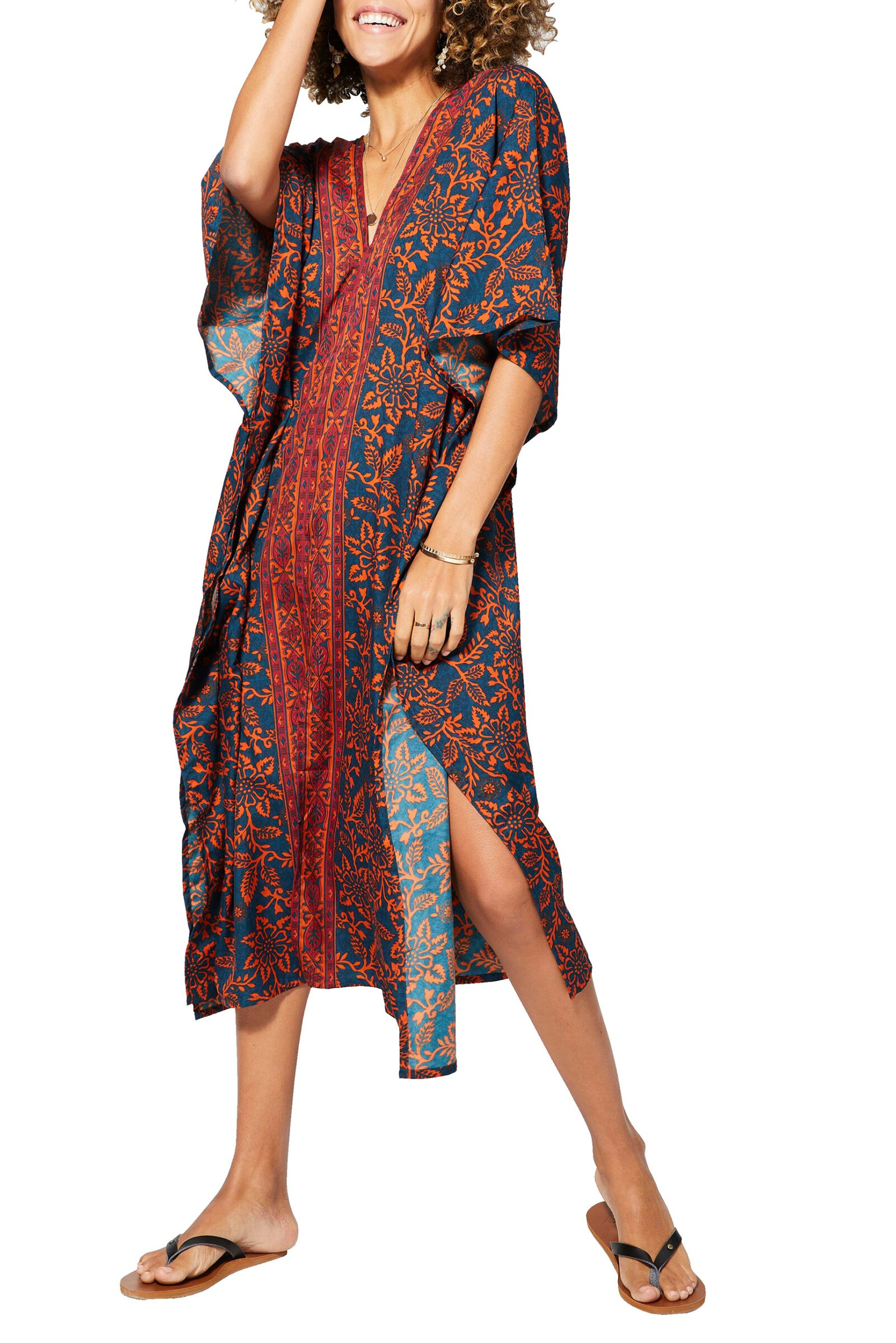 Wholesaler MOOYA INDIA - LONG INDIAN PRINT KAFTAN