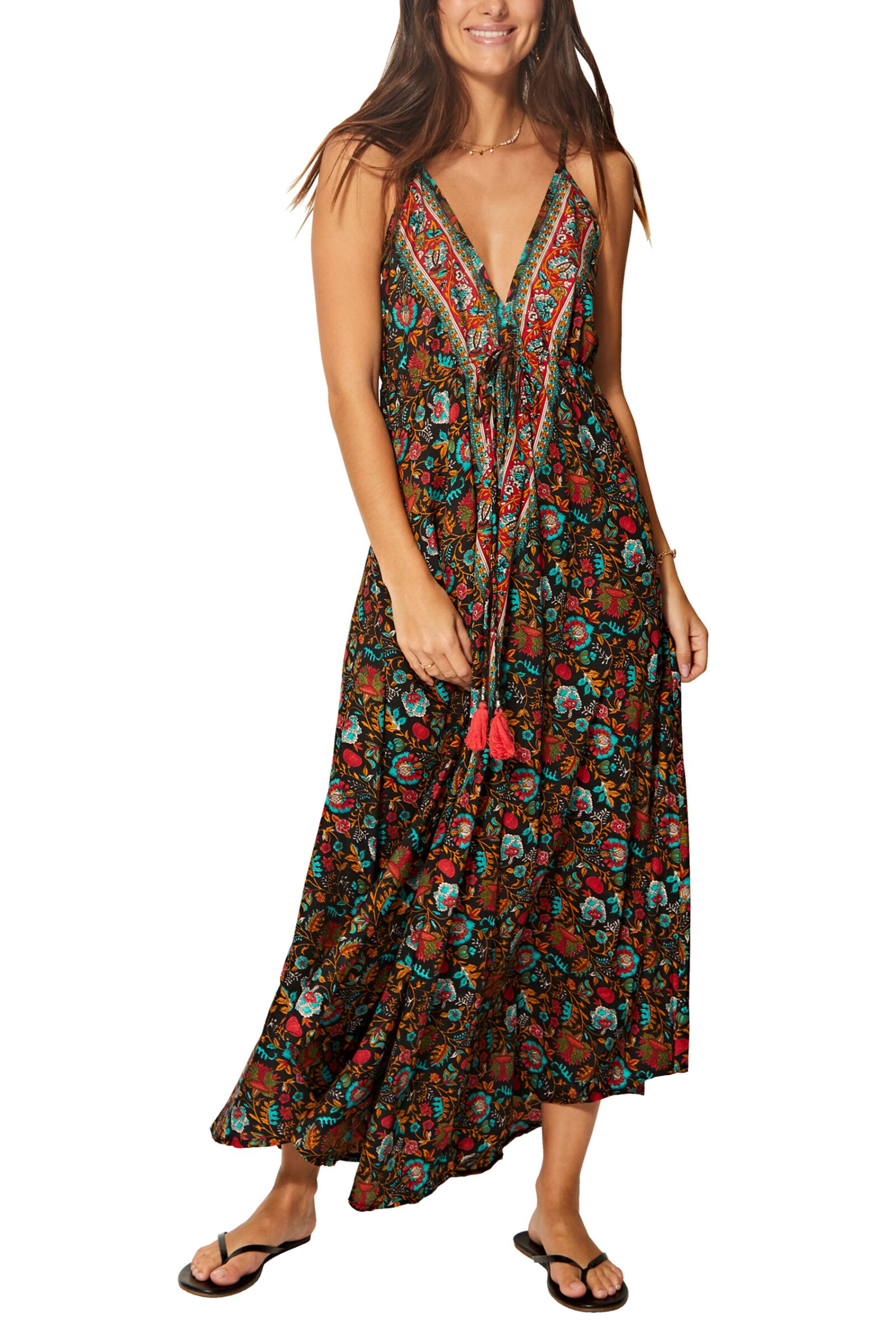 Wholesaler MOOYA INDIA - LONG DRESS WITH PRINTED STRAP
