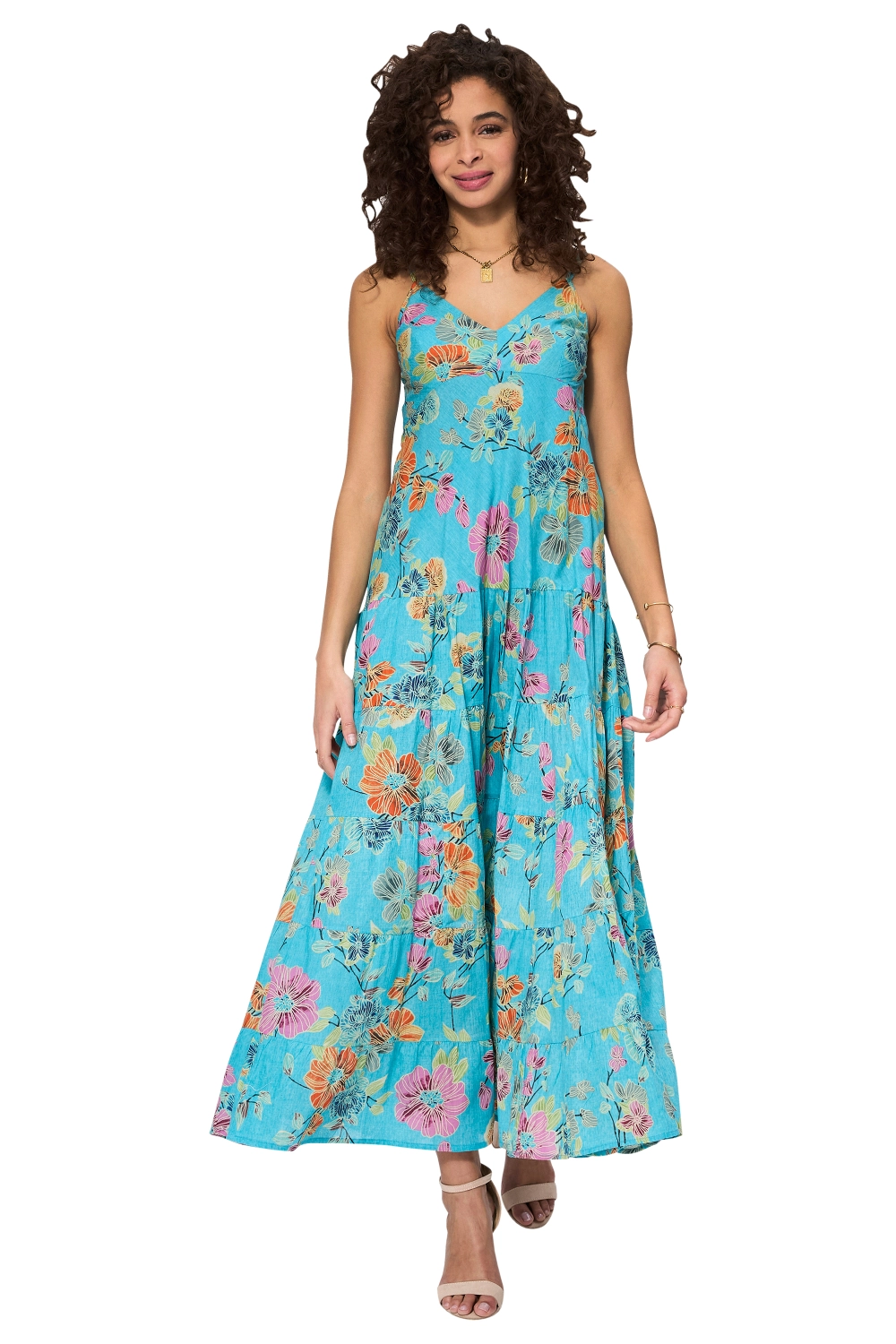 Wholesaler MOOYA INDIA - Long Indian print dress in suspenders