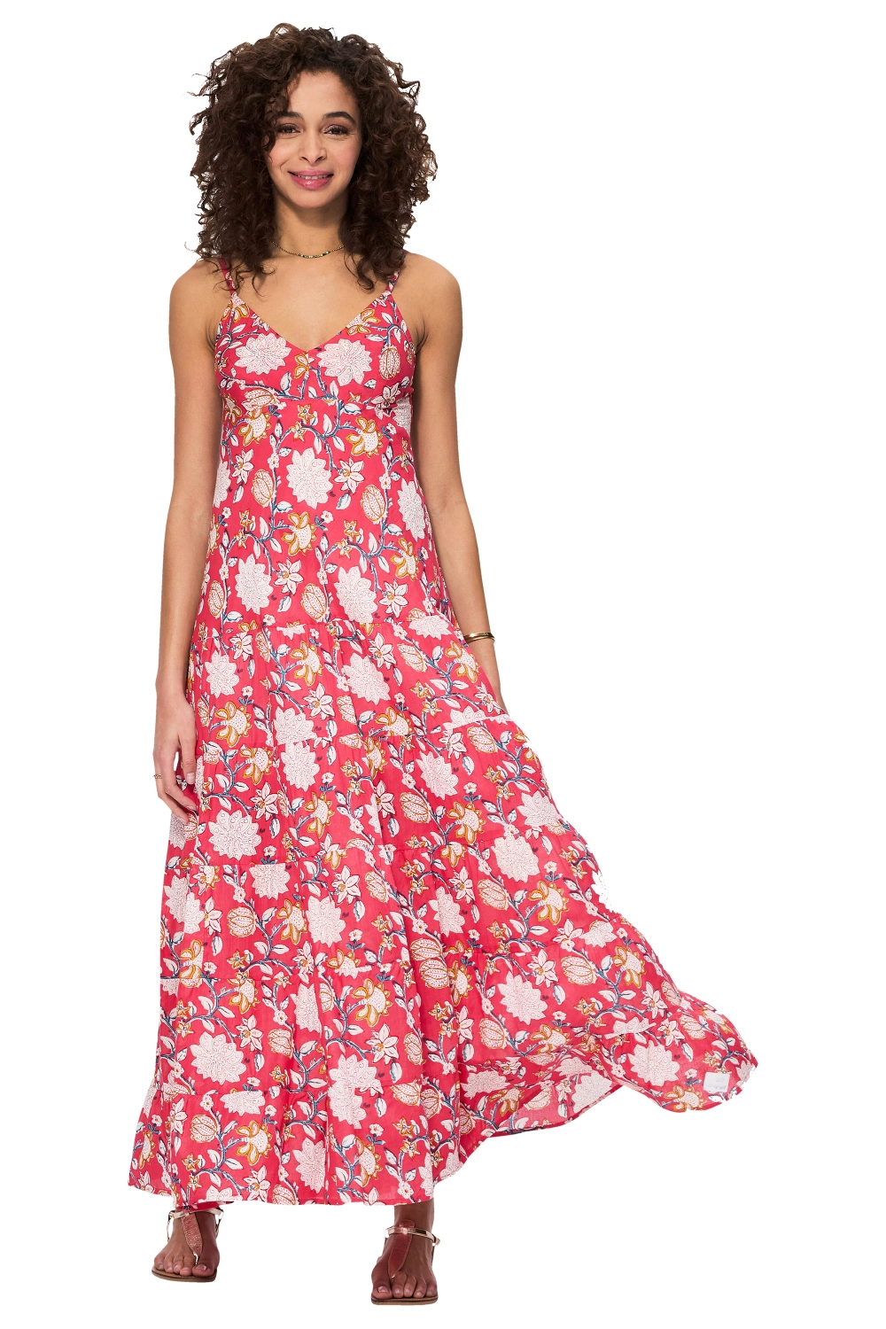 Wholesaler MOOYA INDIA - Long Indian print dress in suspenders