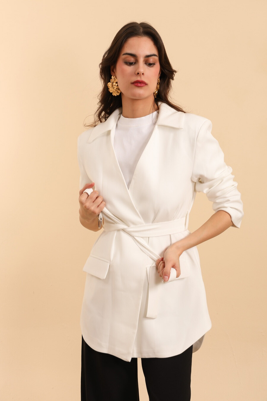 Mayorista MOOYA - Blazer chic con cinturón extraíble