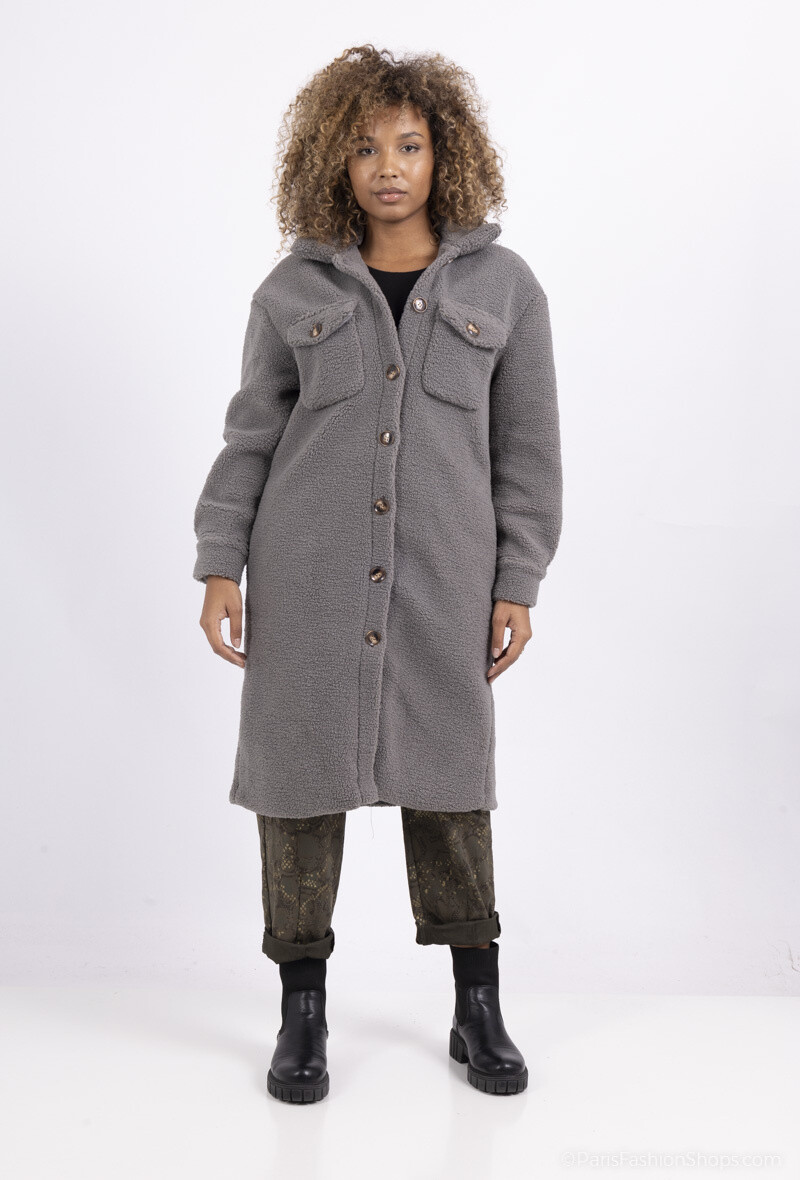 Wholesaler Elissa - Long cocooning coat with buttons
