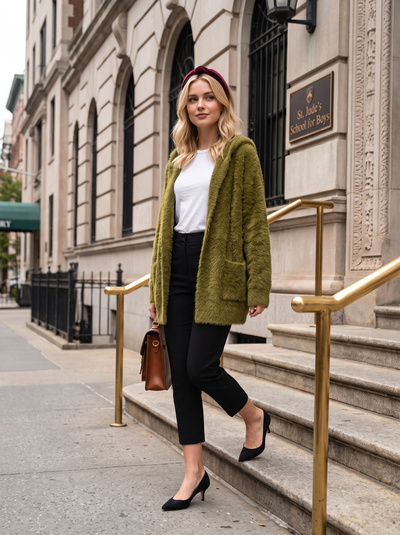 Grossista MOOYA - Cardigan con Cappuccio in Pile Grossista MOOYA - Cardigan con Cappuccio in Pile