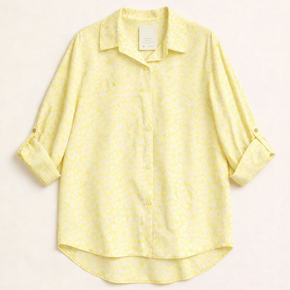 Grossiste MoreFantasy - Chemise en coton oversize à imprimé léopard avec poignets roulés