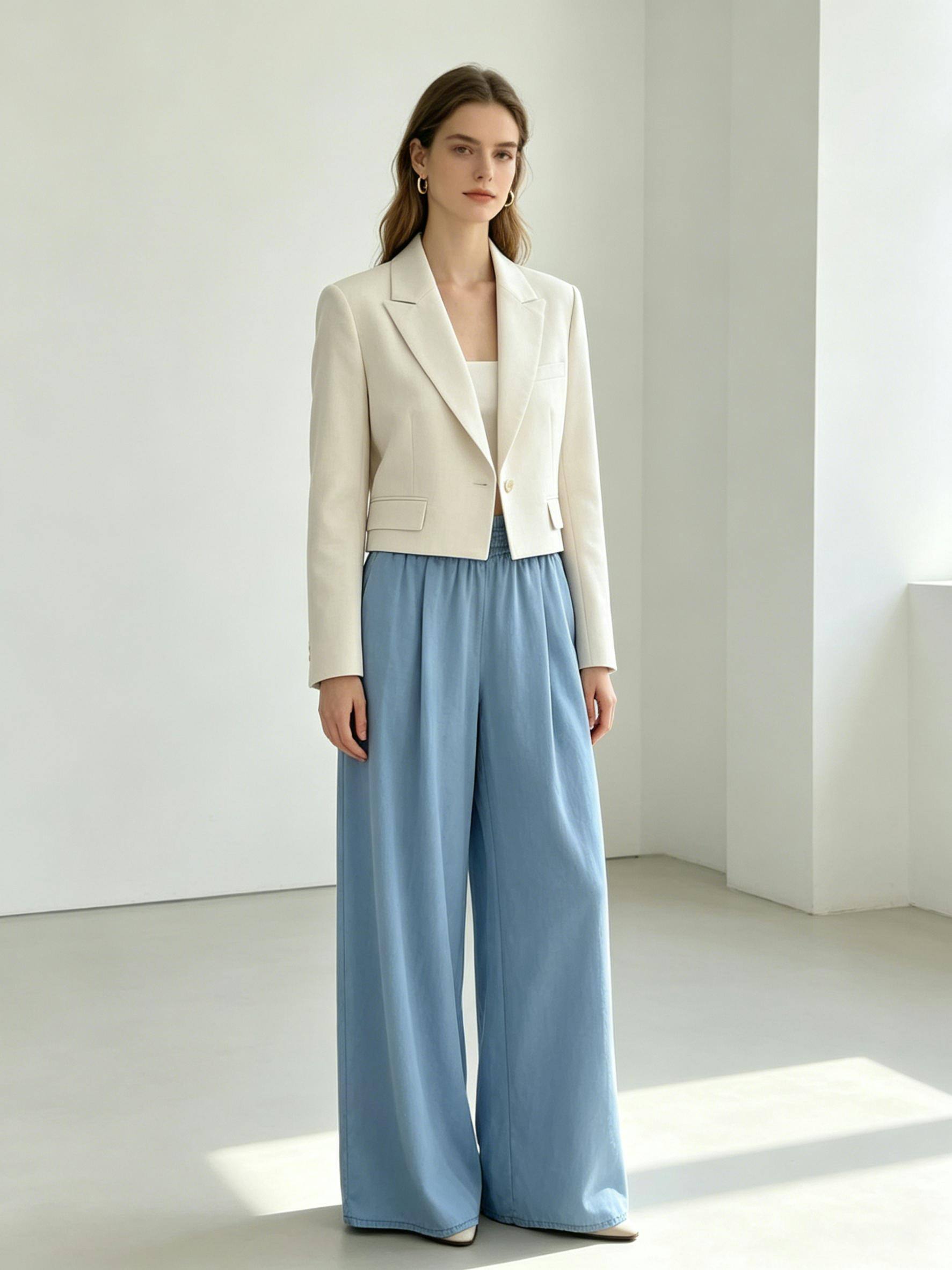 Mayorista MoreFantasy - Culottes de pierna ancha y fluida con cintura elástica 100% Lyocell