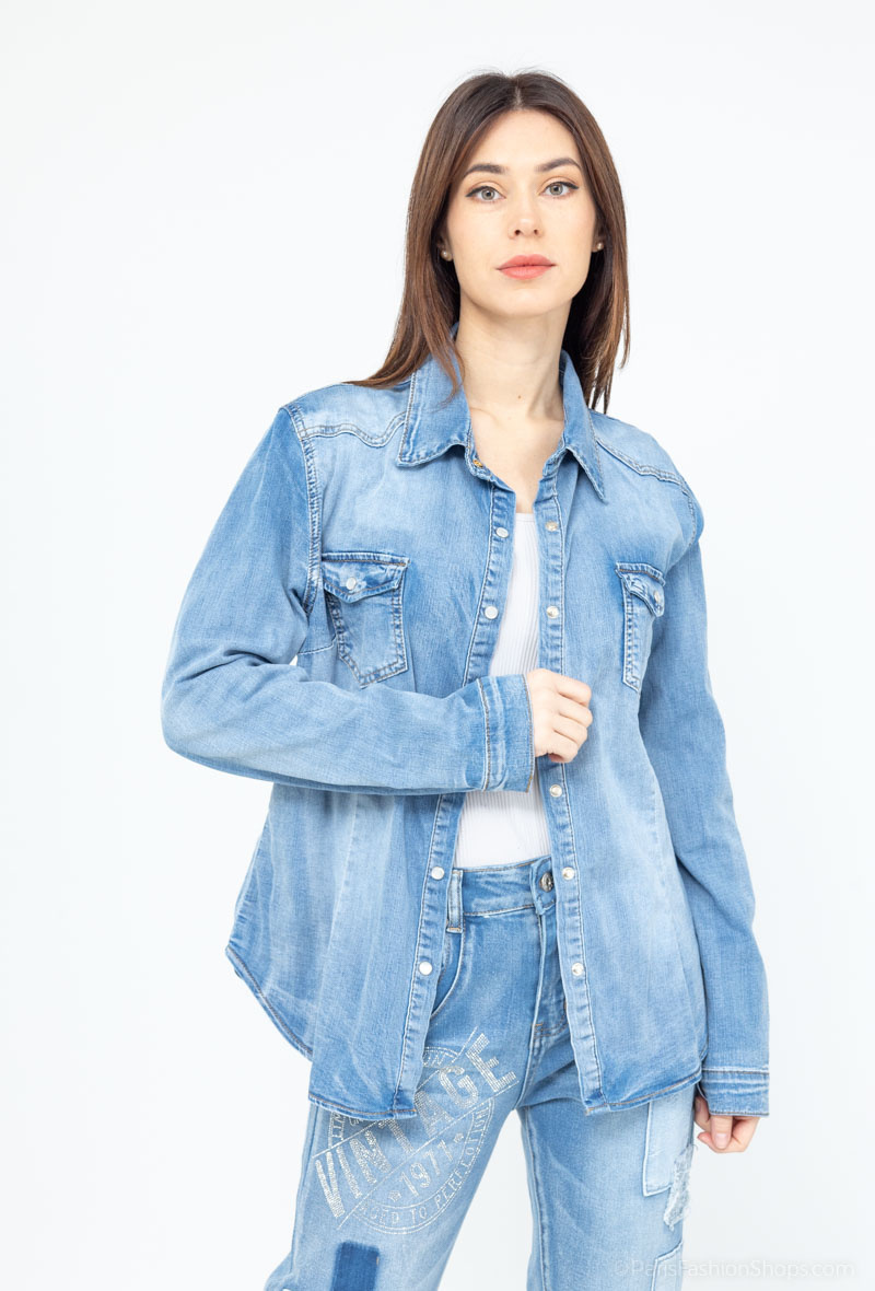 Wholesaler MOZZAAR FOREVER - classic jeans shirt