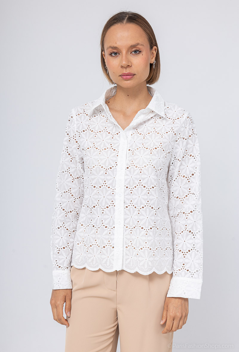 Wholesaler MOZZAAR FOREVER - Cotton lace shirt