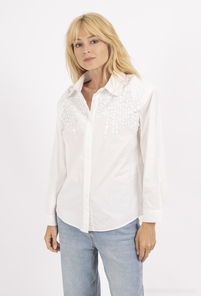 Wholesaler MOZZAAR FOREVER - 100% cotton shirt with sequin