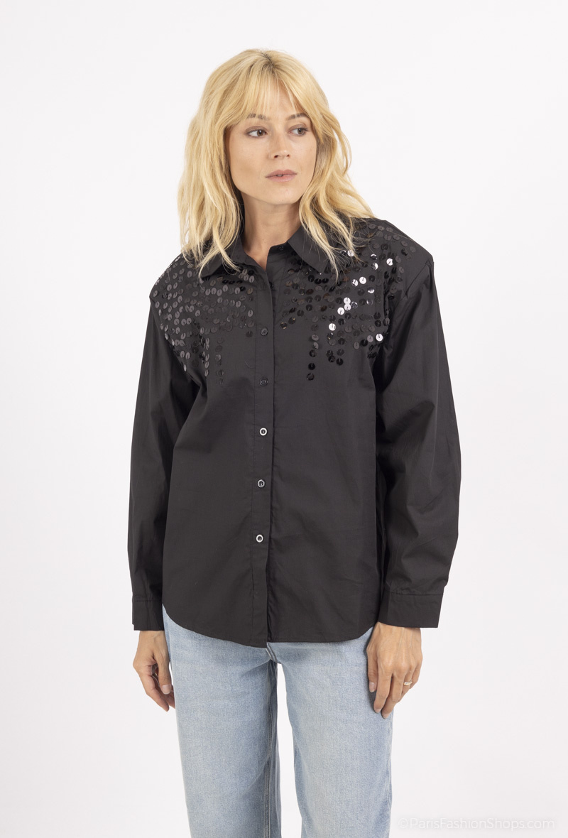 Wholesaler MOZZAAR FOREVER - 100% cotton shirt with sequin
