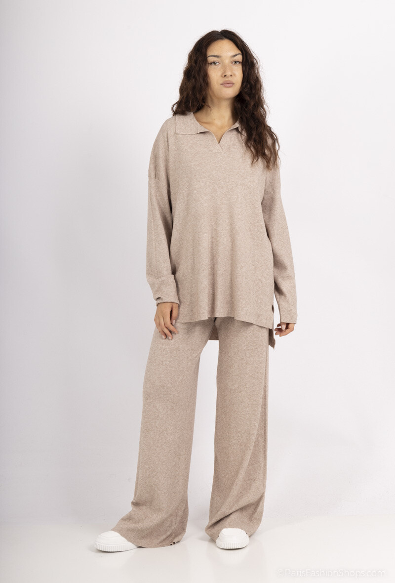 Wholesaler MOZZAAR FOREVER - Knitted jogging set, with collar, very comfortable and very soft style