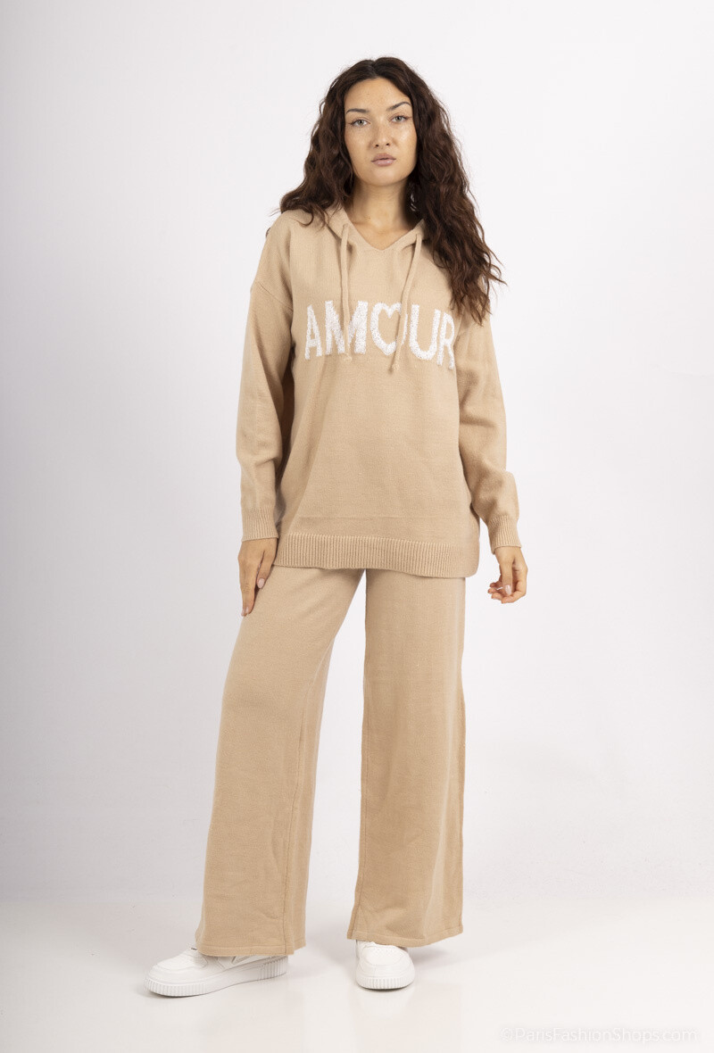 Wholesaler MOZZAAR FOREVER - Knit jogging set with hood, love