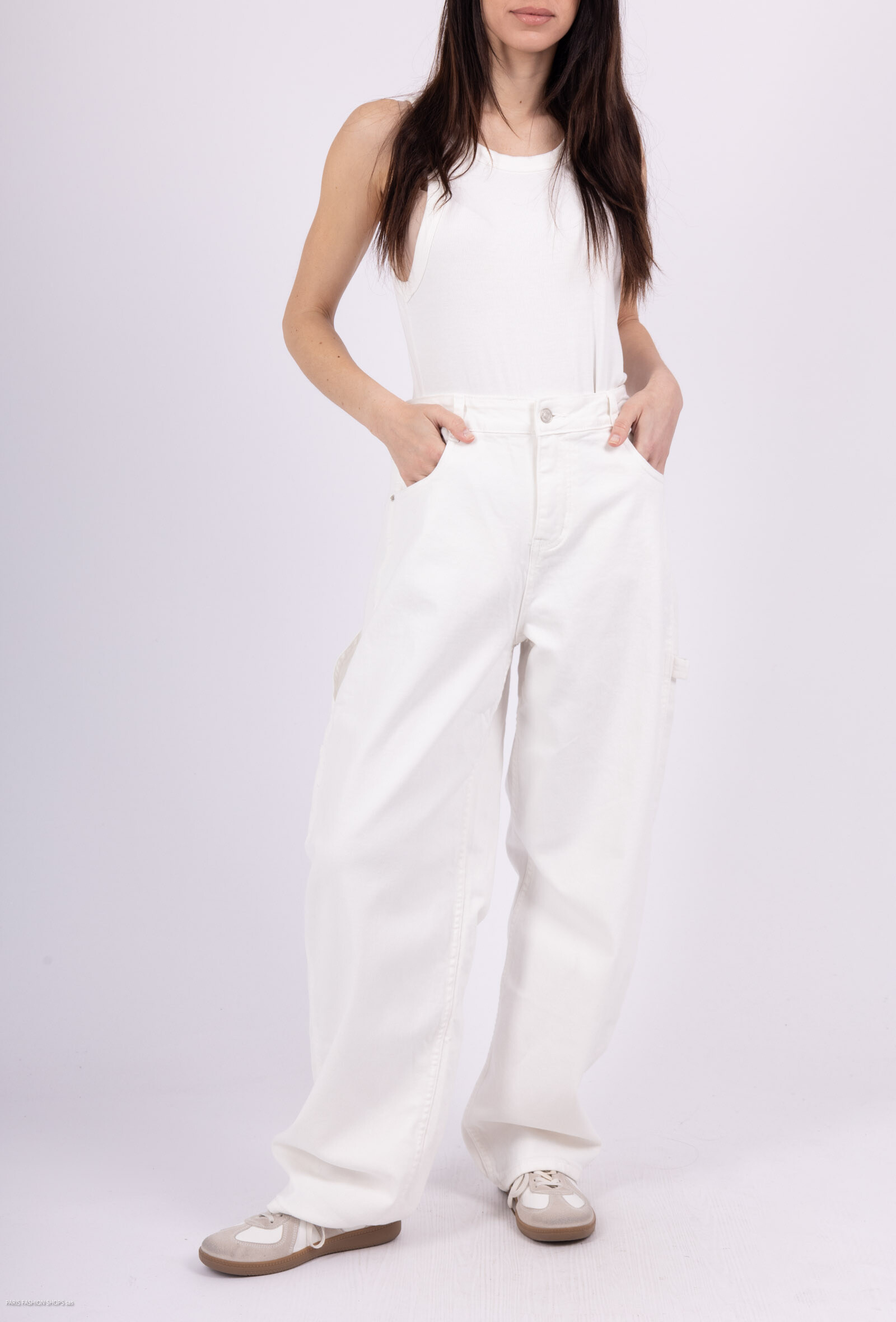 Wholesaler MOZZAAR FOREVER - Wide Leg jean pants, white, with functional pocket