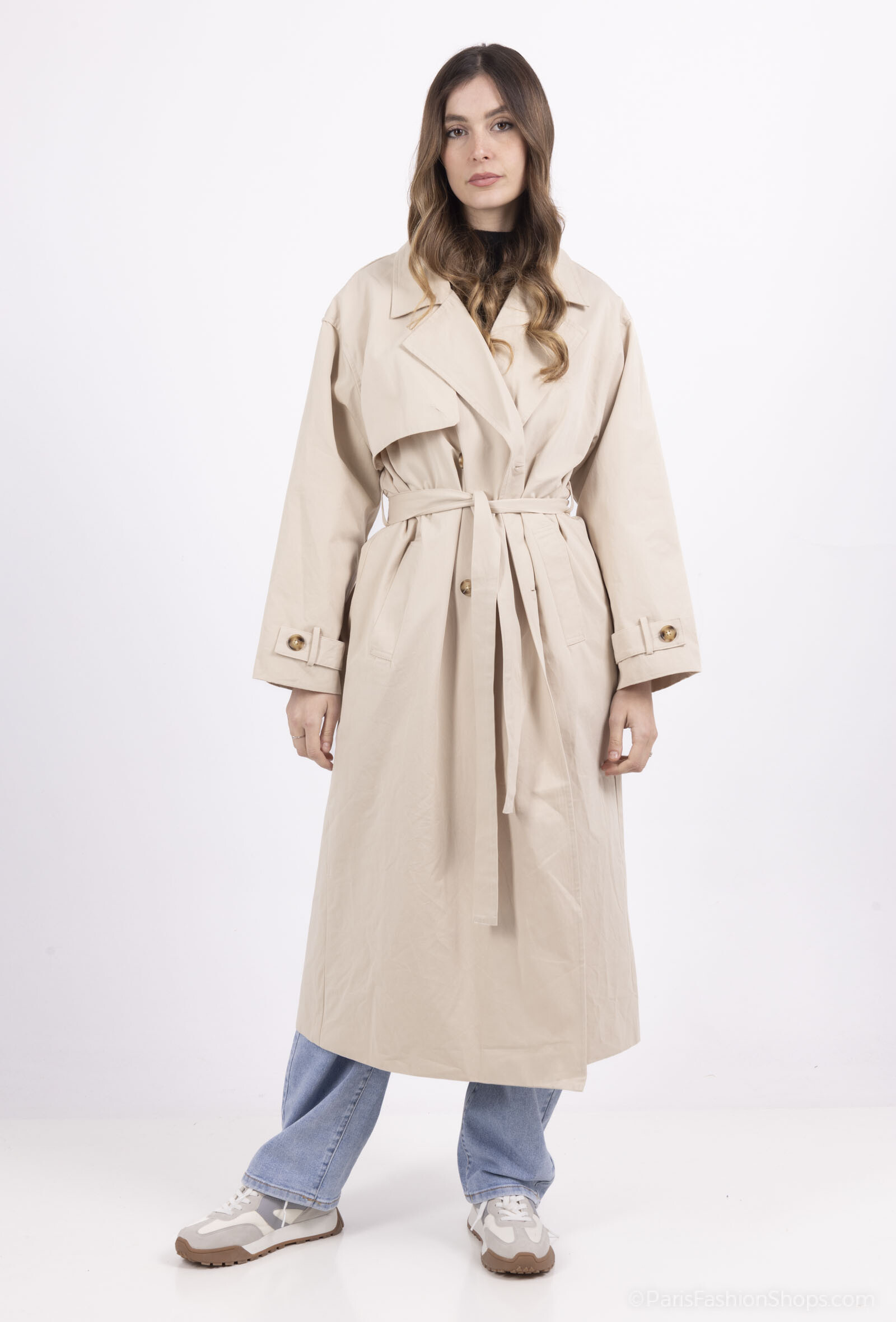Wholesaler MOZZAAR FOREVER - Impered coat, reverse neck, belt to knot