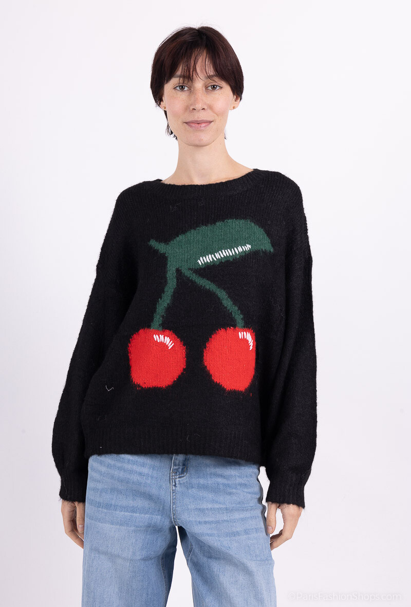 Wholesaler MOZZAAR FOREVER - Wool sweaters with cherry design