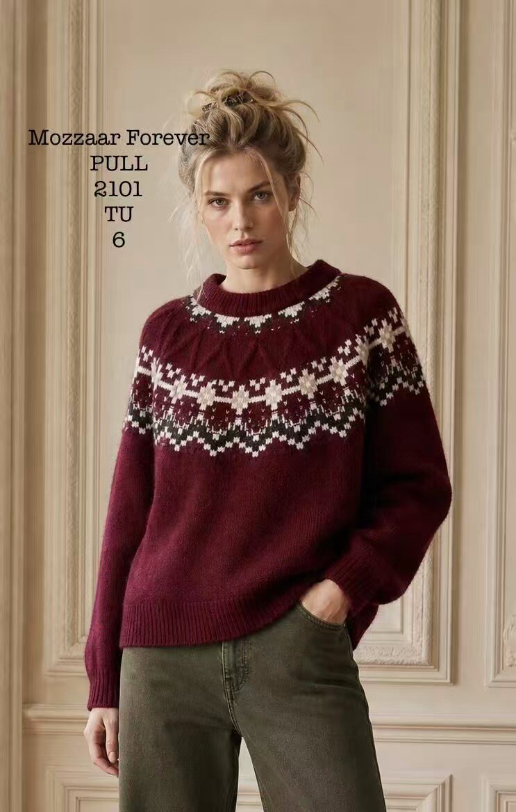 Grossiste MOZZAAR FOREVER - Pull à col ronde, touché Laine