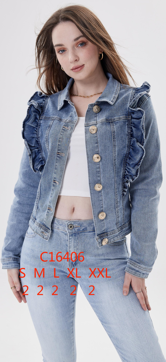 Wholesaler MOZZAAR FOREVER - jeans jacket + ruffles