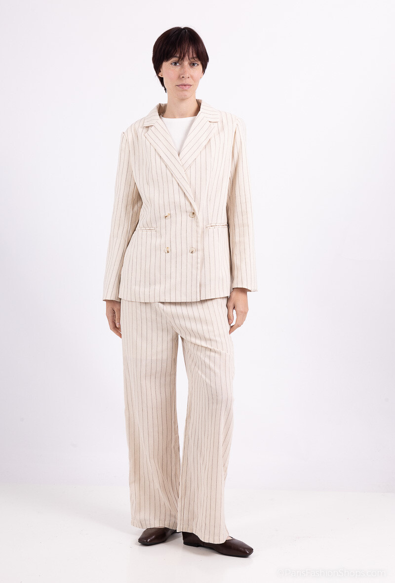 Wholesaler MOZZAAR FOREVER - Striped linen jacket