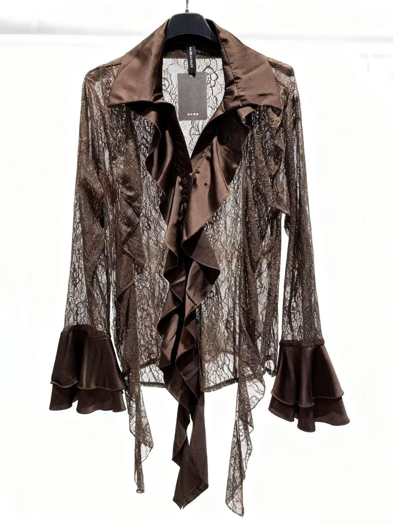 Chemise De Nuit Femme Marron Foncé - Taille 2 (IT) - Made In Italy - Occasion Très Bon état