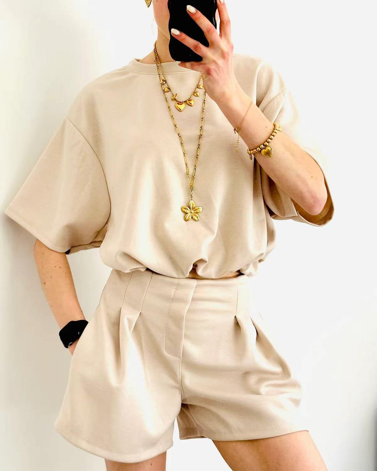 Wholesaler MP - High-waisted shorts & T-shirt set
