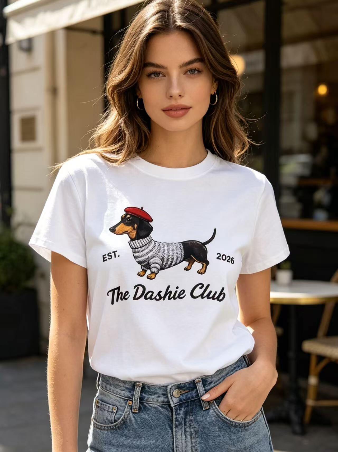 Grossiste MP - T-shirt à imprimé teckel