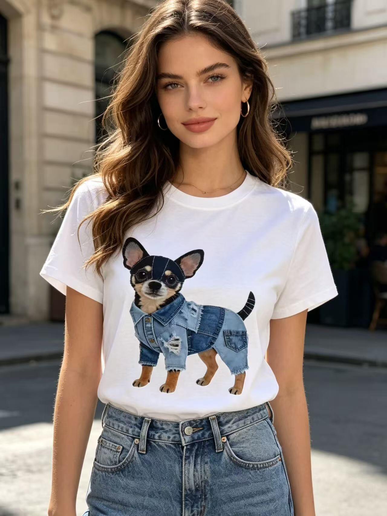 Grossiste MP - T-shirt à imprimé teckel