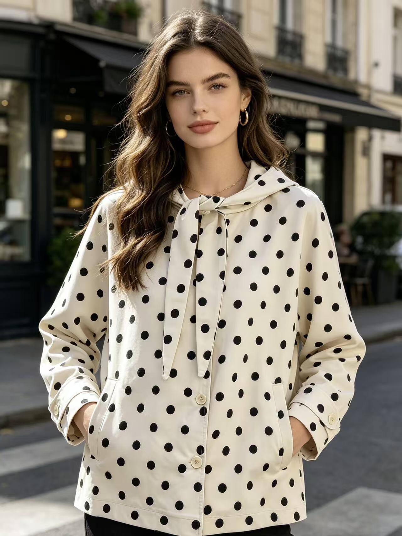 Mayorista MP - Chaqueta con capucha y lazo en el cuello