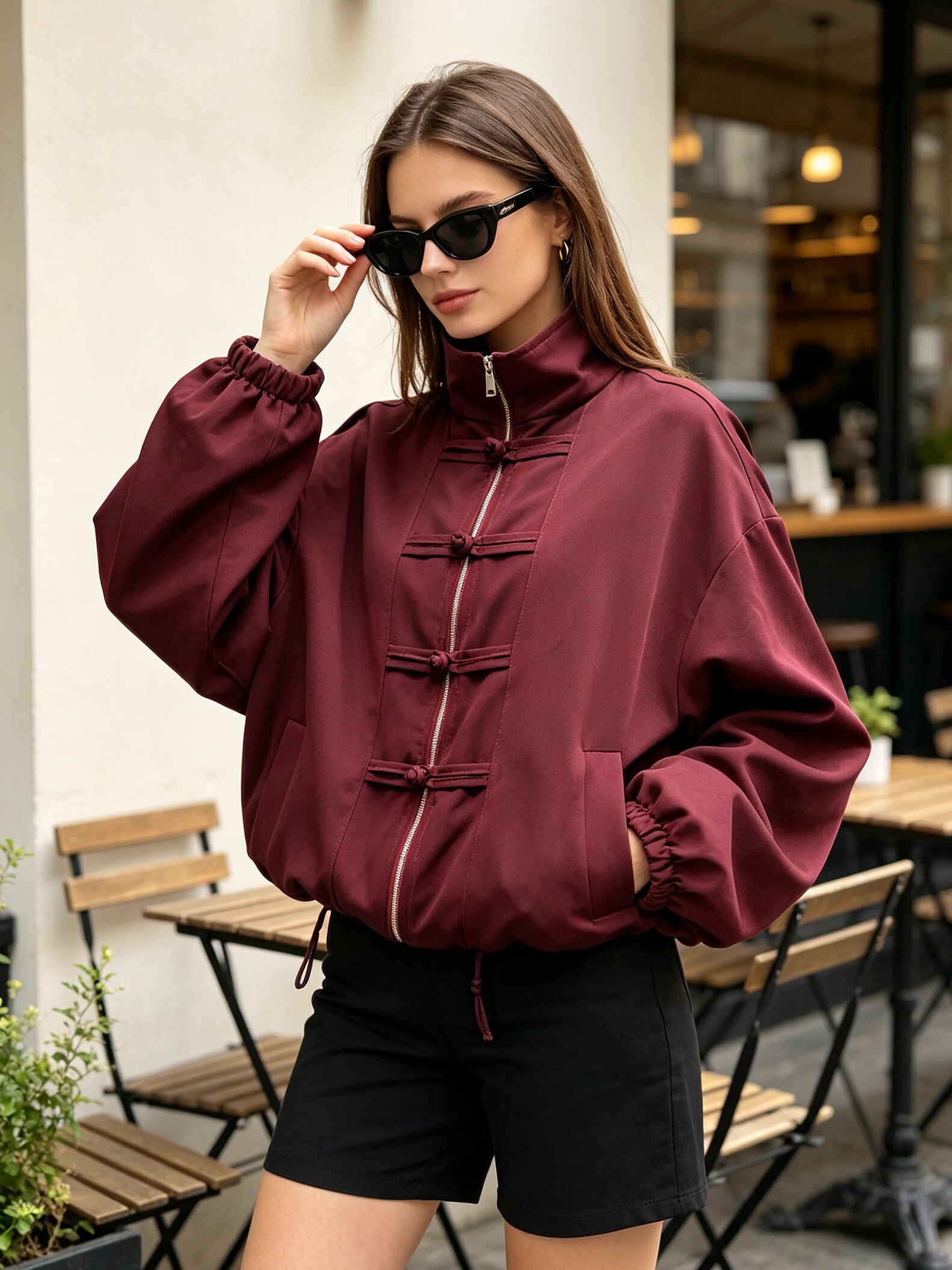 Grossiste MP - Blouson zippée à brandebourgs