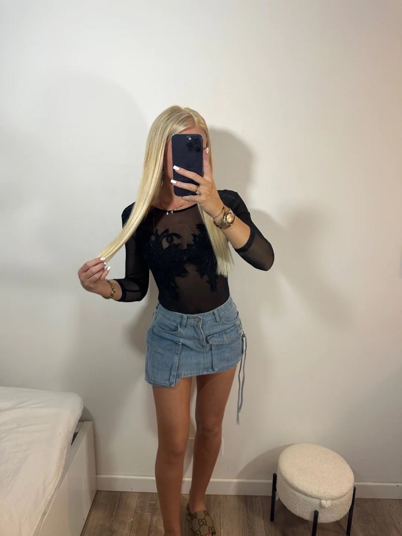 Wholesaler MW Studio - flower mesh bodysuit