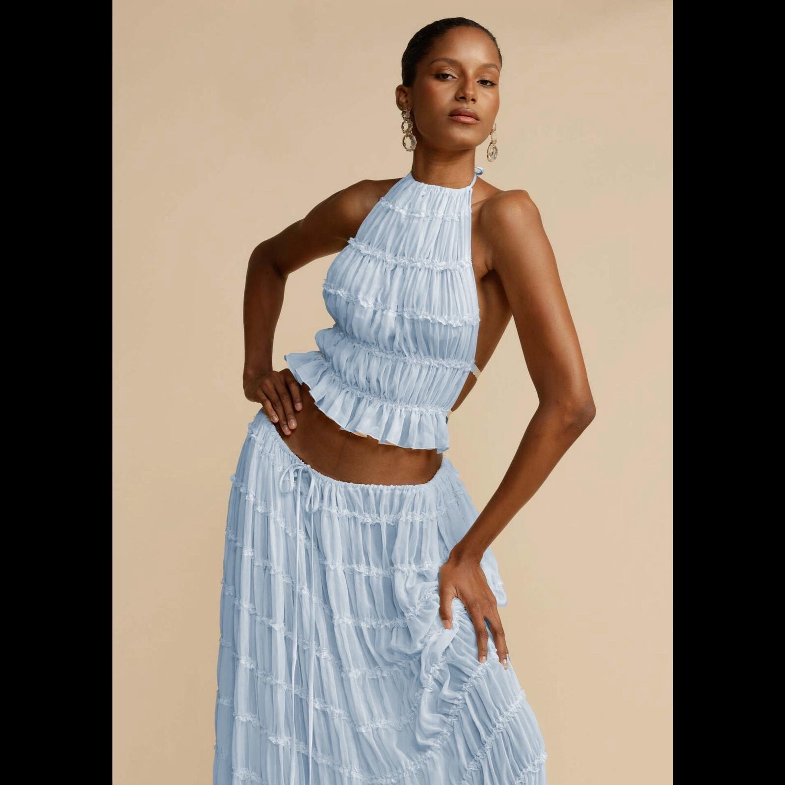 Grossiste MW Studio - ENSEMBLE MESH TOP DOS NU ET JUPE