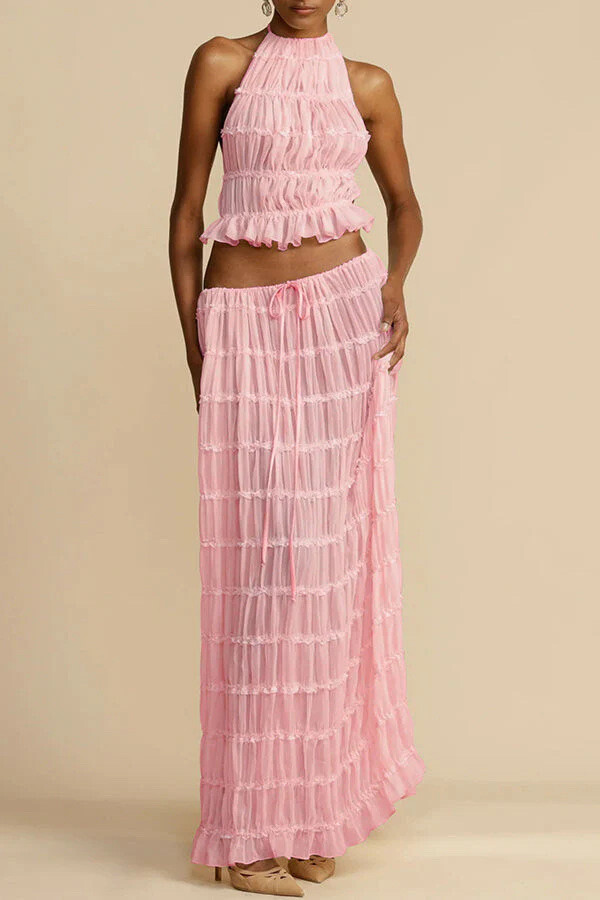 Grossista MW Studio - Top -mesh top nuda e gonna