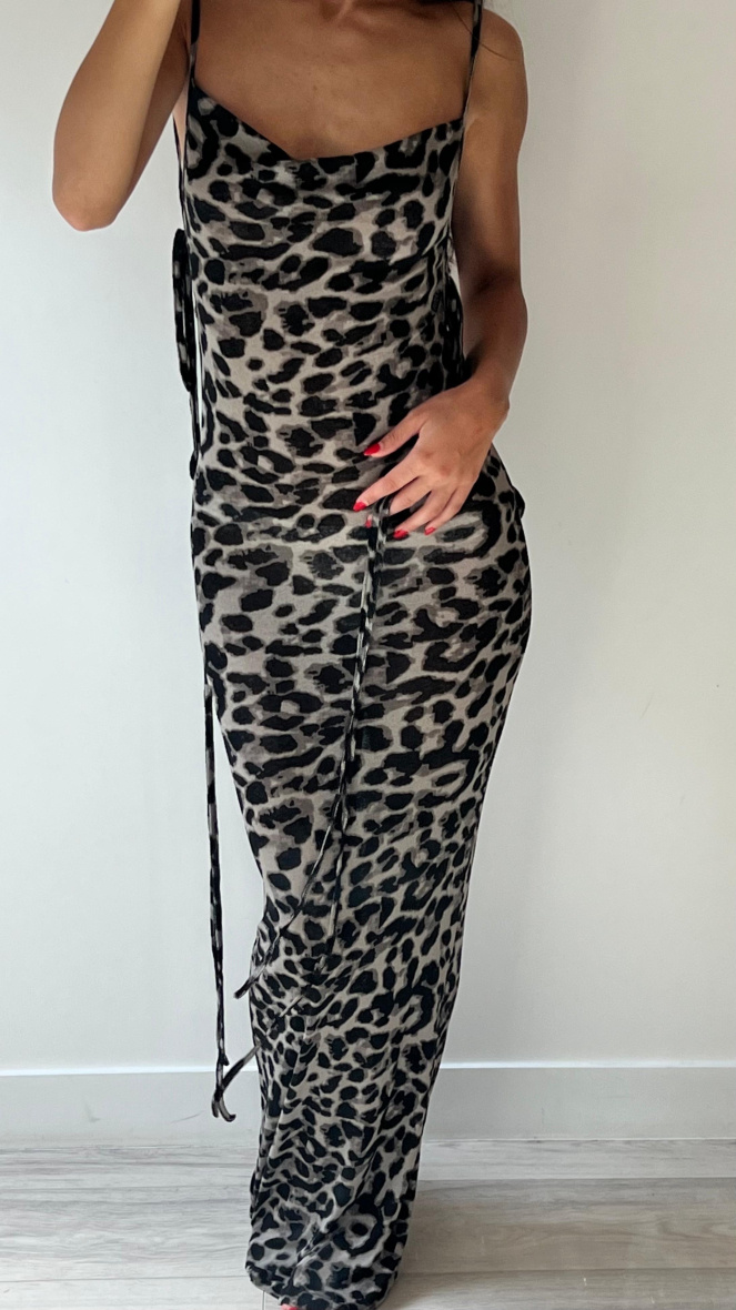 Wholesaler MW Studio - gray leopard dress