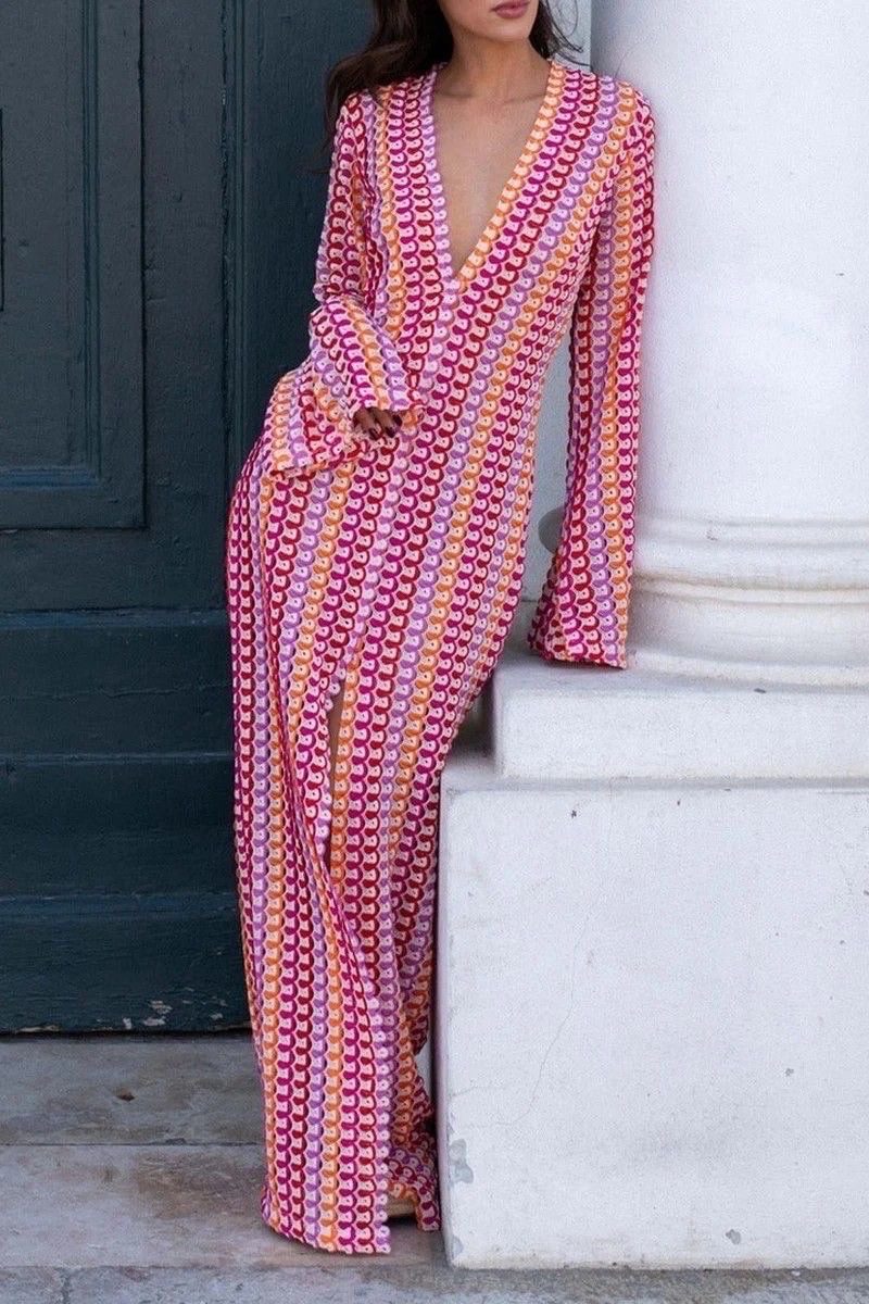 Großhändler MW Studio - V -Neck -Hakenkleid