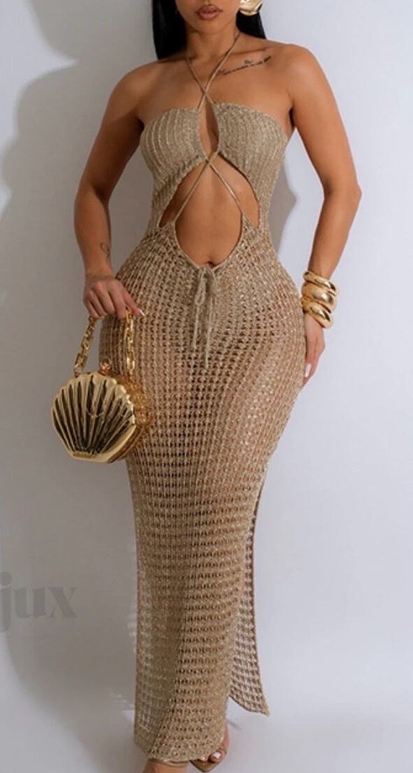 Wholesaler MW Studio - gold mesh dress