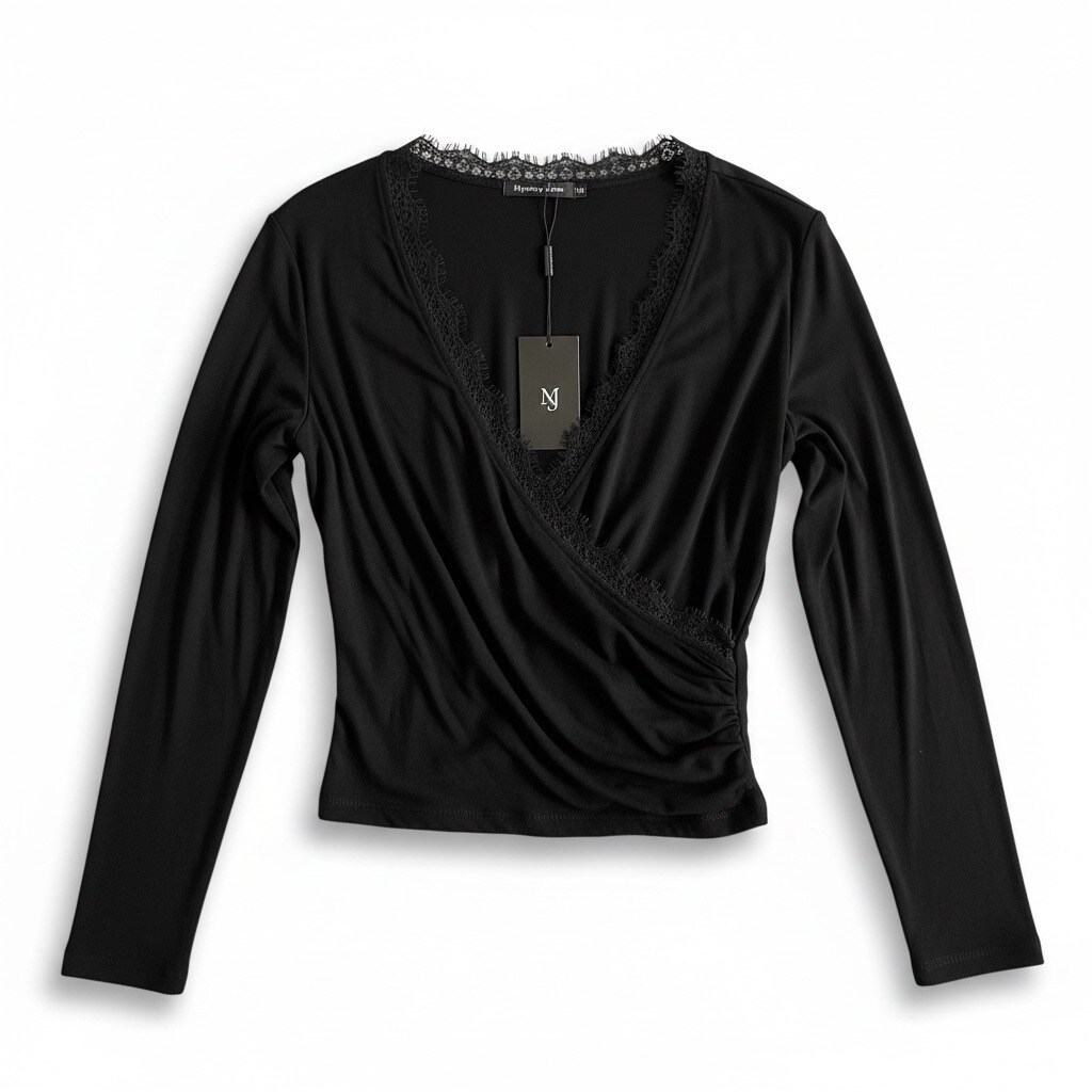 Grossiste MYSTERY JANE PARIS - Top manches longues en dentelle
