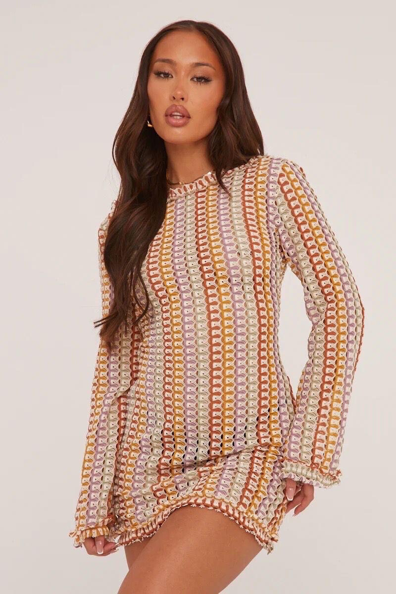 Großhändler MW Studio - KURZES RÜCKENLOSES HÄKELKLEID