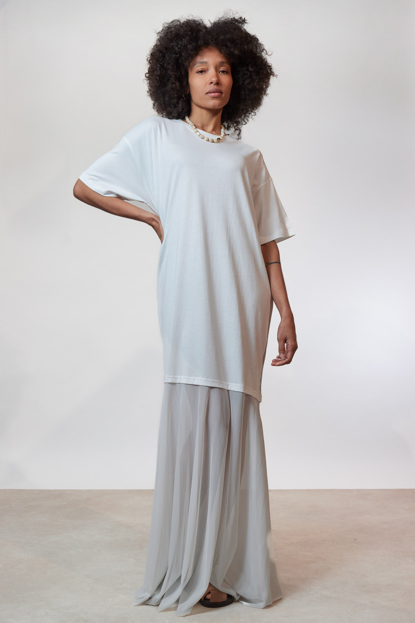 white lomg dress Women's Long Sleeve Loose Plain Maxi Dresses Casual Long Dresses with   RITUALISTIC GIFTS