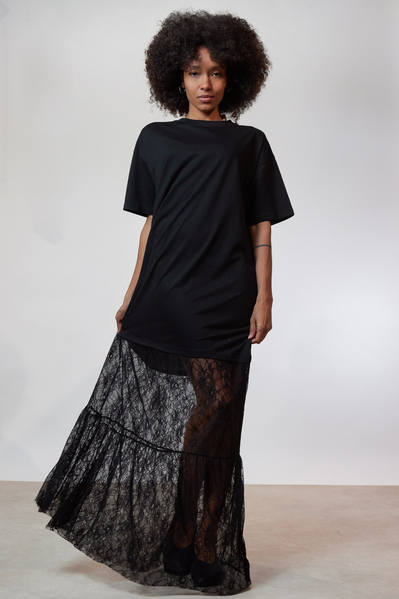 Grossista MW Studio - Abito t-shirt in pizzo