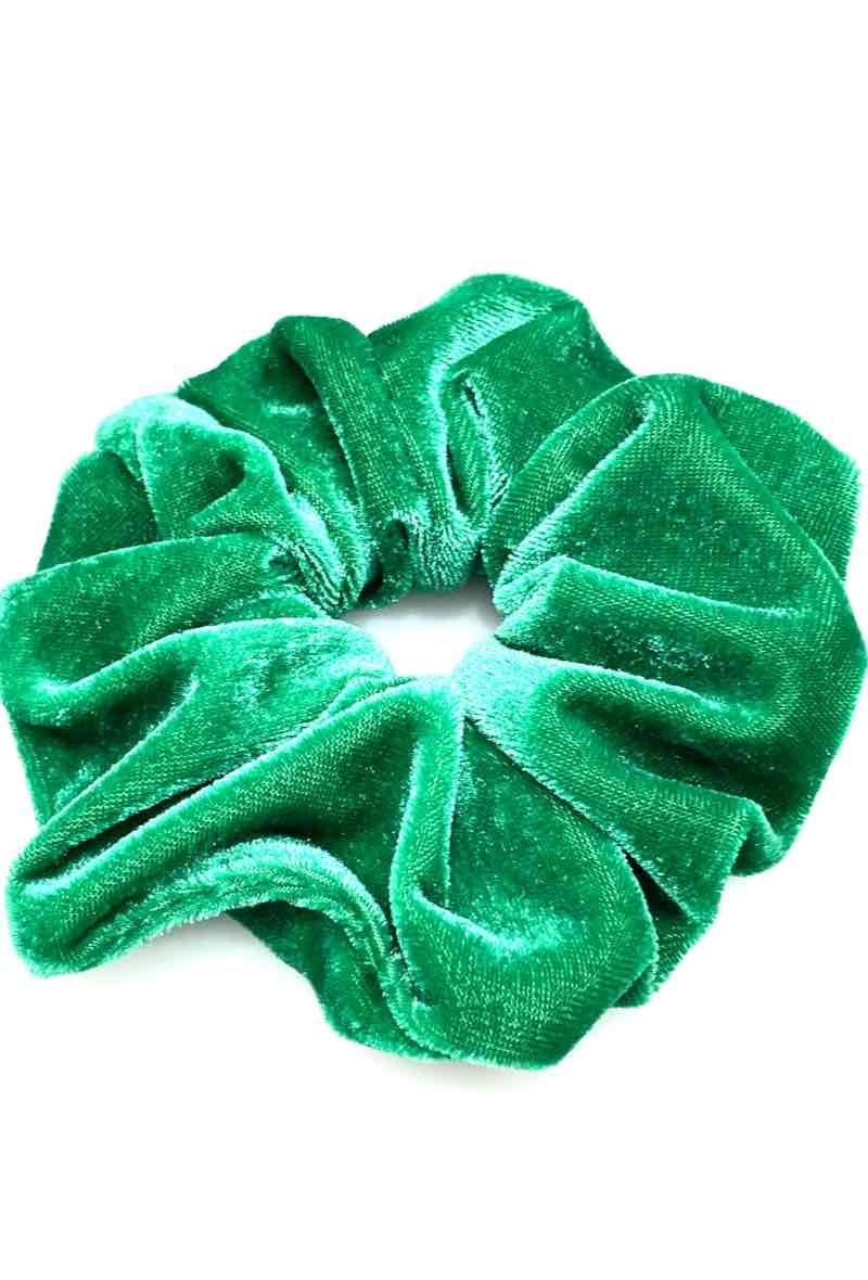 Großhändler MY ACCESSORIES PARIS - Große Samt-Haargummi - grüne Kollektion