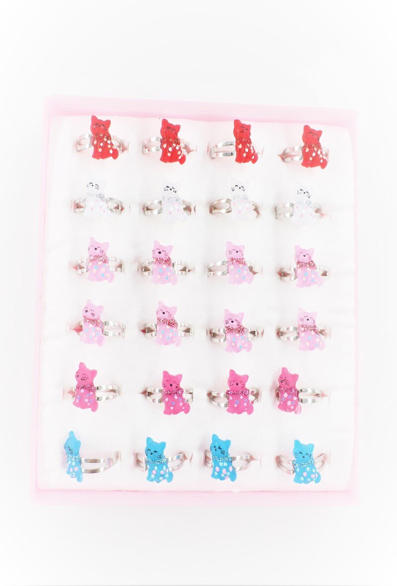 Grossiste MY ACCESSORIES PARIS - BAGUE ENFANT CHAT BOITE DE 24 PCES