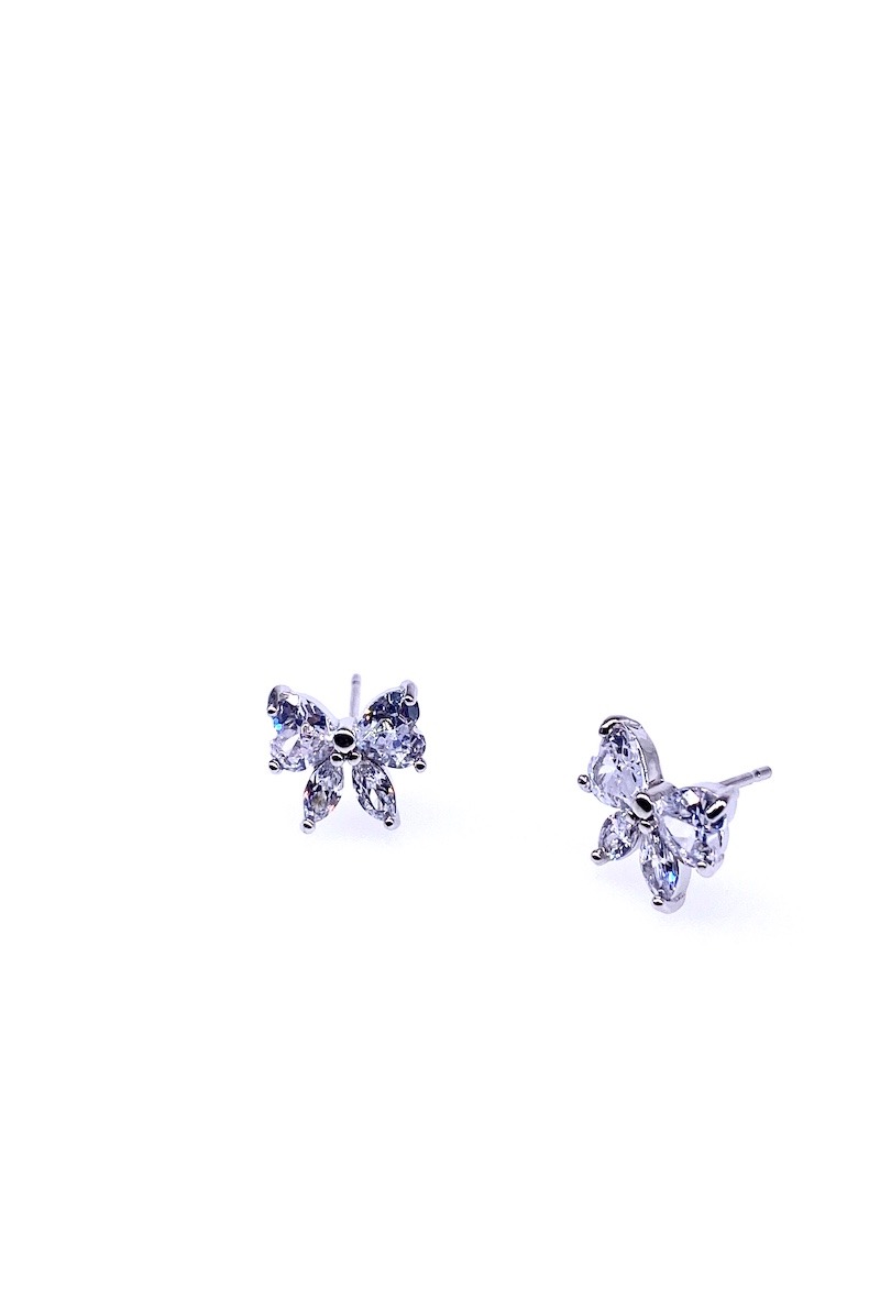 Grossiste MY ACCESSORIES PARIS - Boucle d'oreille rhodium & zirconium